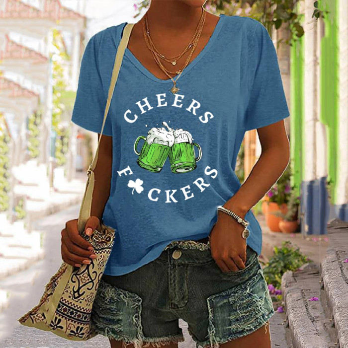 Women's St. Patrick's Day Funny Cheers Fuckers T-Shirt