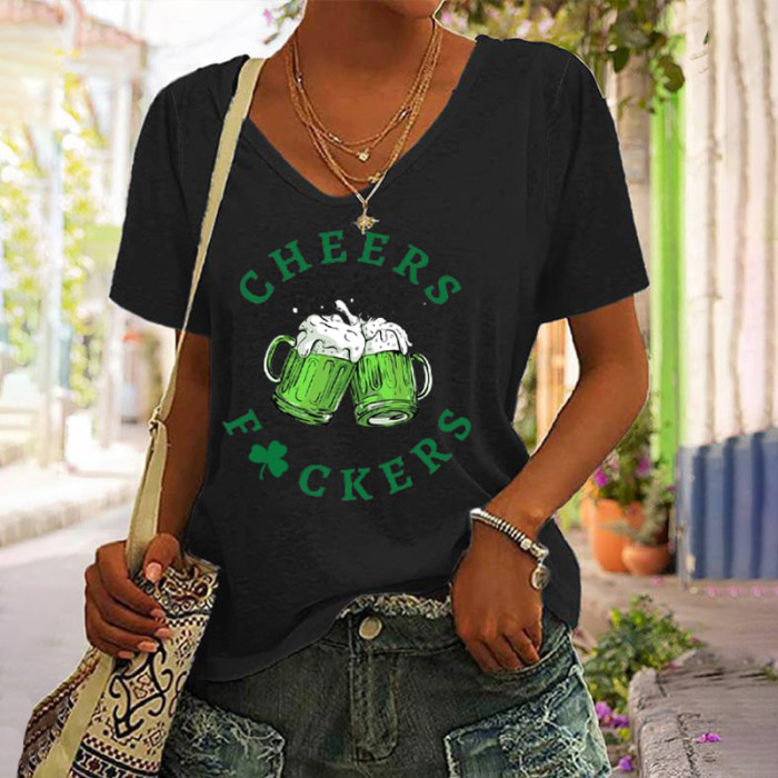Women's St. Patrick's Day Funny Cheers Fuckers T-Shirt