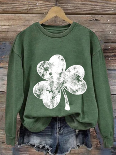 St. Patrick's Day Shamrock Printed Sweatshirt