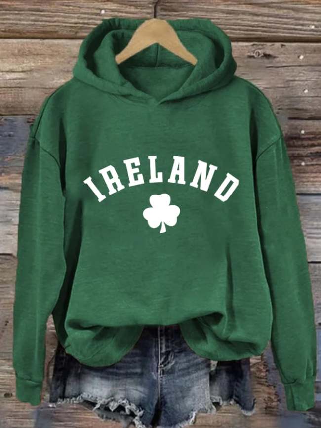 Women'S Ireland St. Patrick's Day Print Casual Hoodie