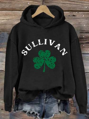 Women's St. Patrick's Day Shamrock Print Hoodie