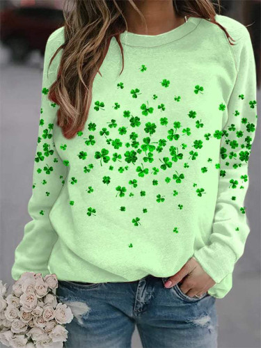 Women's St. Patrick's Day Shamrock Print Sweatshirt