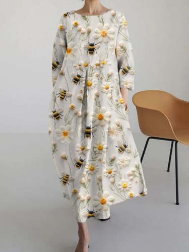Women's Casual Bee Printed Dress