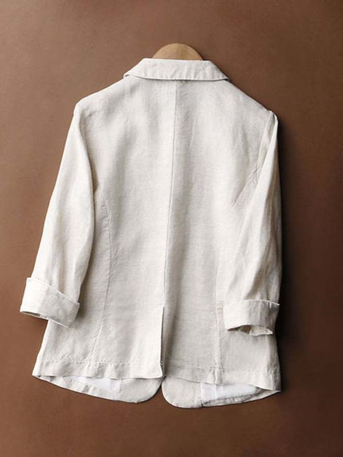 Cotton Linen Solid Color Loose Casual Jacket Thin Suit