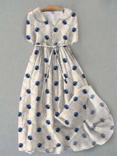 Women's Fashionable Polka Dot Design Printed Dress