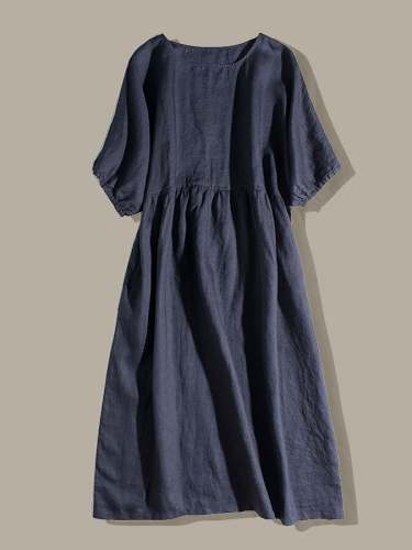 Linen Cotton Dresses-Maxi-230210 - www.tangdress.com