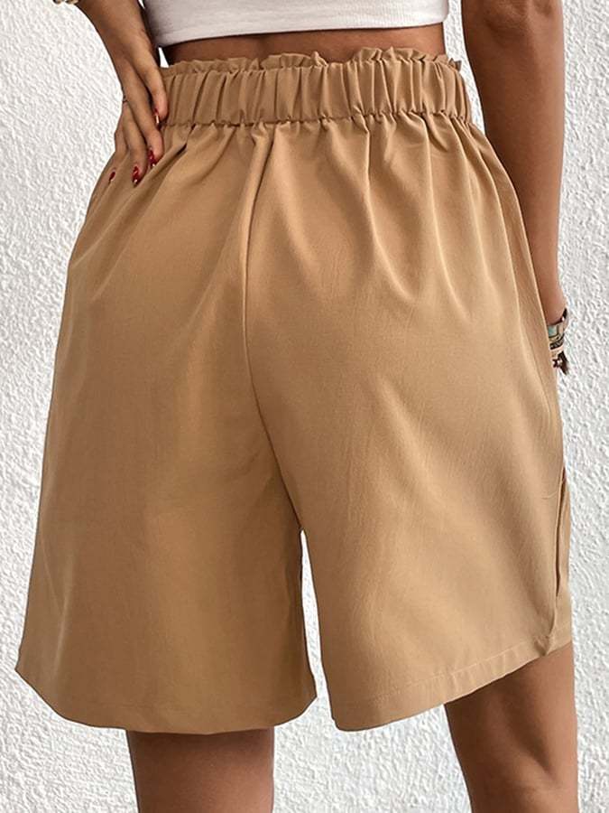 Loose Casual Women's High Waist Wide Leg Shorts