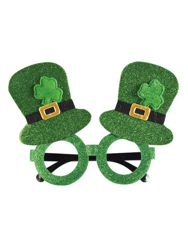 St Patrick's Day Shamrock Clover Top Hat No Lens Glasses Eyewear