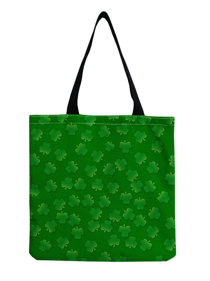 Women's St Patrick's Day Shamrock Pattern Tote Shoulder Bag