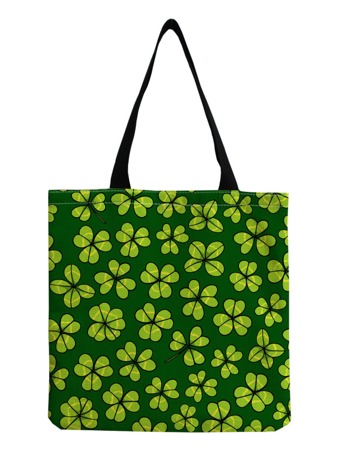 Women's St Patrick's Day Shamrock Pattern Tote Shoulder Bag