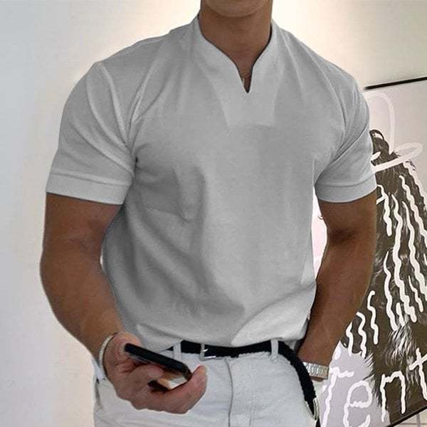 2023 Men Gentlemans business Short Sleeve Fitness T Shirt