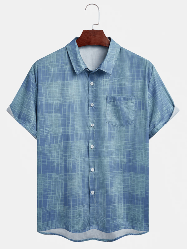 Men's Fashion Printed Resort Casual Short Sleeve Shirt