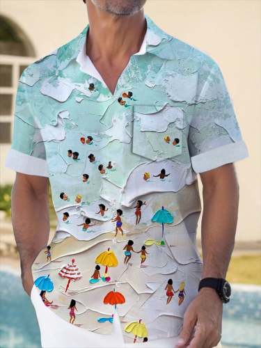 Men's Fashion Holiday Casual Printed Shirt (Have A Pocket)