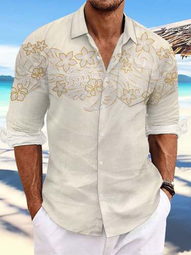 Men's Hawaii Print Fashion Vacation And Casual Shirt (With Pockets)