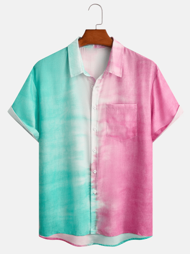 Men's Fashion Printed Resort Casual Short Sleeve Shirt