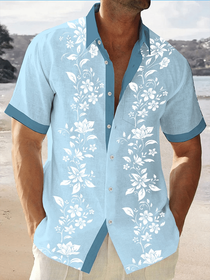 Men's Beach Hawaiian Design Casual Short Sleeve Shirt