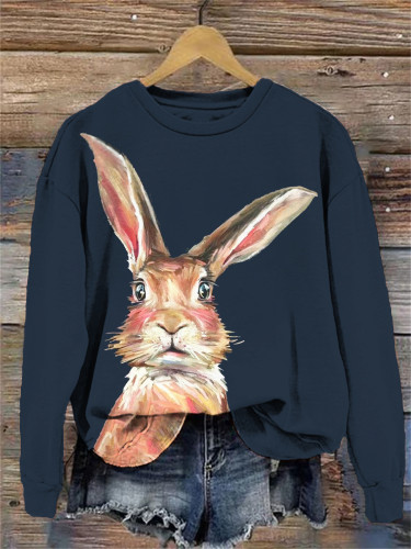 Easter Bunny Pattern Cozy Sweatshirt