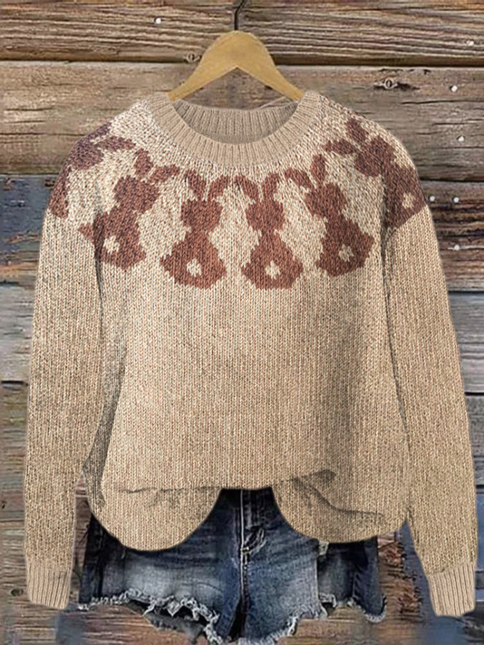 Cute bunny Cozy Soft Vintage Knit Sweater