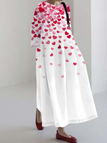 Women's Valentine's Day Casual Printed Dress