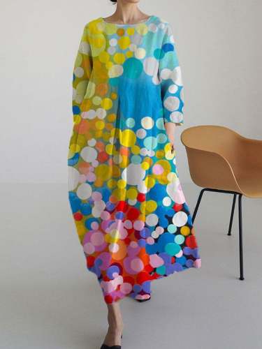 Women's Colorful Polka Dots Casual Printed Dress