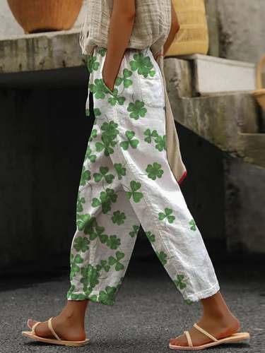 Women's St. Patrick's Day Print Casual Pants