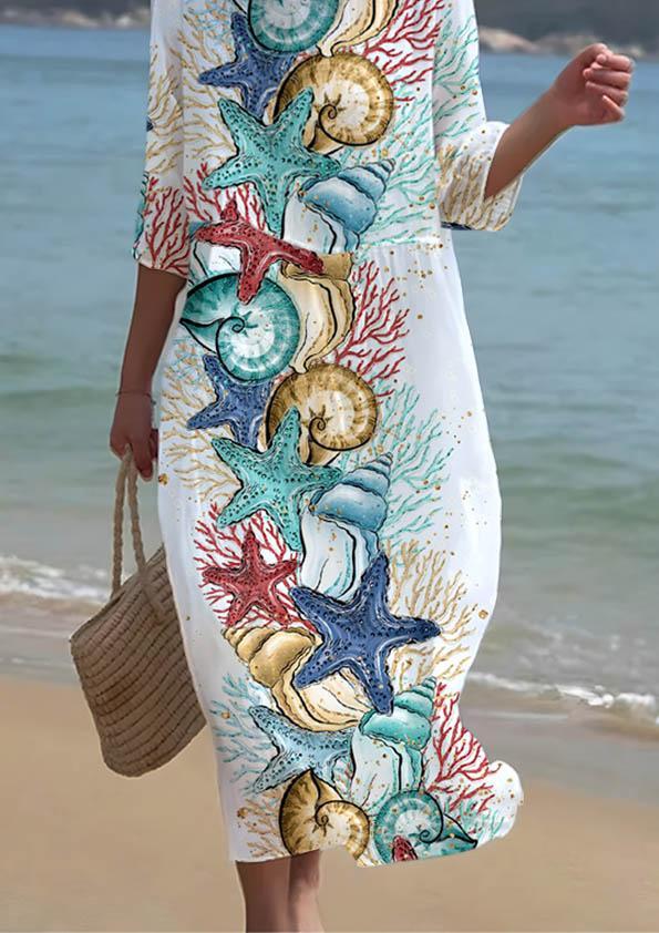 Women's Undersea Art Pattern Seaside Resort Dress