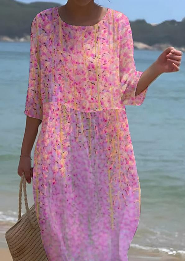 Women's Floral Art Pattern Seaside Resort Dress