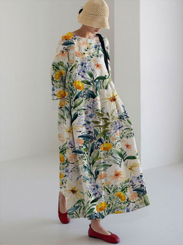 Women's Casual Spring Scenery Print Dress