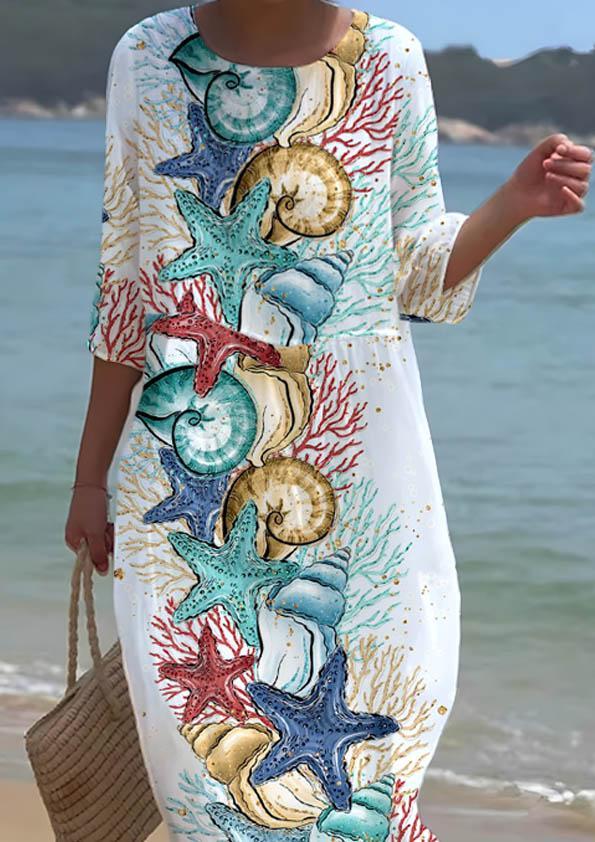 Women's Undersea Art Pattern Seaside Resort Dress