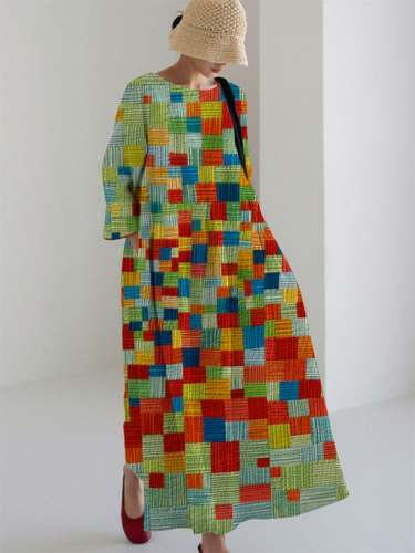 Women's Art Print Casual Loose Dress