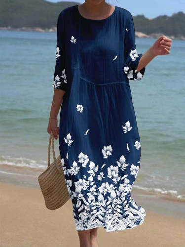 Women's Floral Art Seaside Resort Comfort Dress