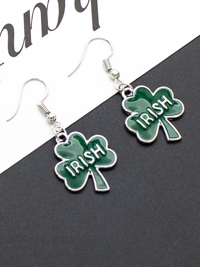 St. Patrick's Day Shamrock Irish Green Earrings