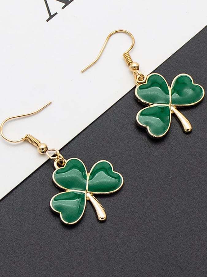 St. Patrick's Day Shamrock Irish Green Earrings