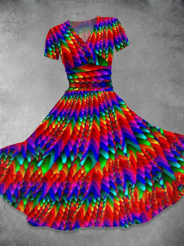 Rainbow  Art  Print Casual Dress