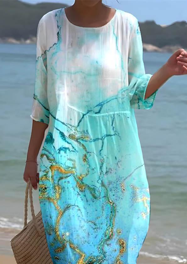 Women's Art Splash Metal Hook Line Pattern Resort Style Dress