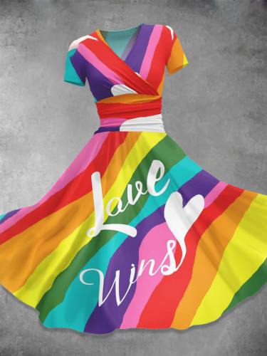 Love Wins Rainbow  Art  Print Casual Dress