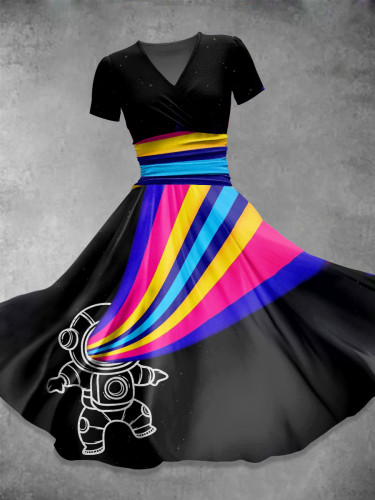 Funny Rainbow  Art  Print Casual Dress