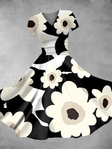 Women's Flowers Art Print Maxi Dress