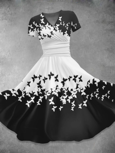 Elegant   Butterfly  Art  Print Casual Dress
