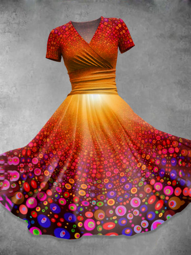 Gradient Geometry  Art  Print Casual Dress