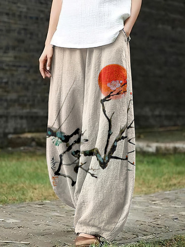Women's Sunset Floral Loose Casual Pants