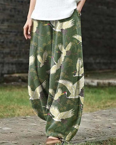 Tsurumatsu Japanese Traditional Pattern Casual Pants