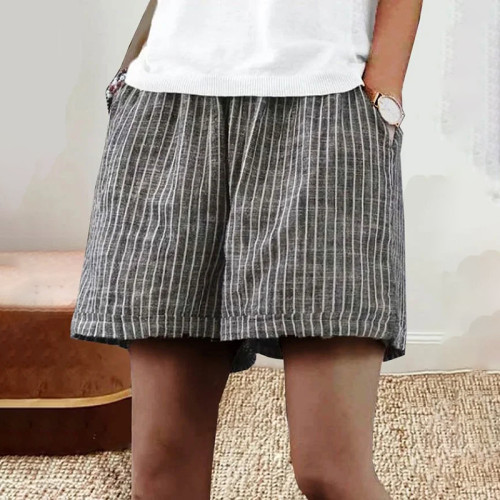Stripe Printed Comfy Loosen Short Pants