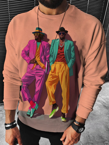 Men's Stylish African Men In Suit Printed Retro Sweatshirt