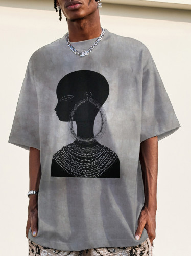 Men's African Tribal Girl Art Graphic Print Casual T-Shirt