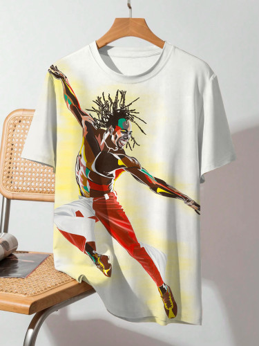 Men's Colorful African Reggae Dance Art Print Tee