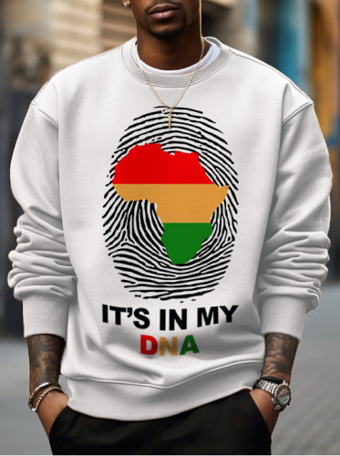 Men's It's In My DNA Fingerprint Africa Map Print Sweatshirt
