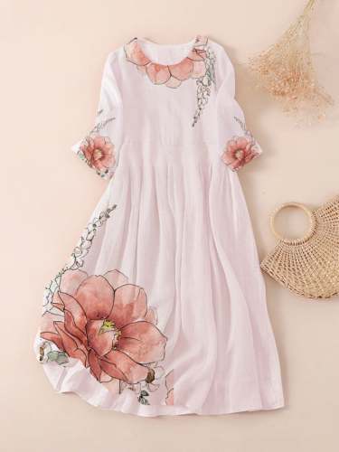 Women's  Floral Design Print Dress