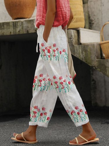 Women's floral print casual pants