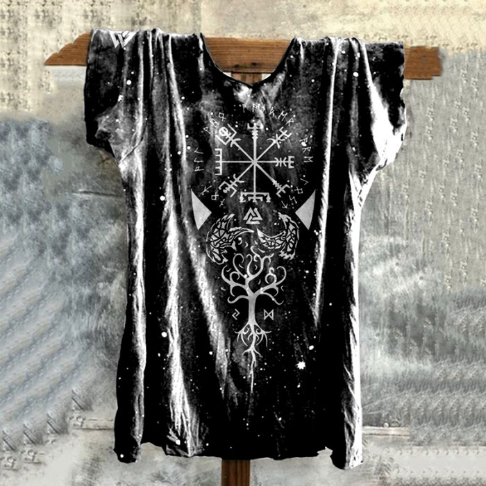 Viking Viking Print Washed T-Shirt